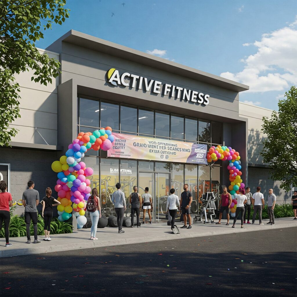 grand opening of active fitness gym