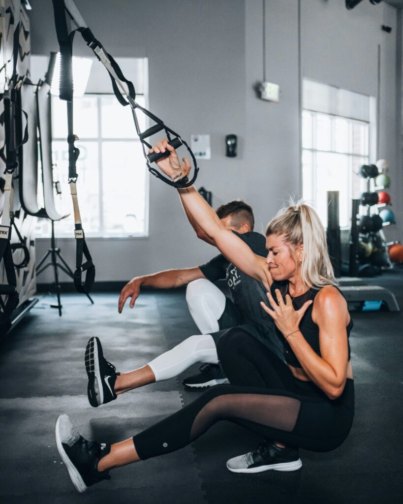 woman working out at gym